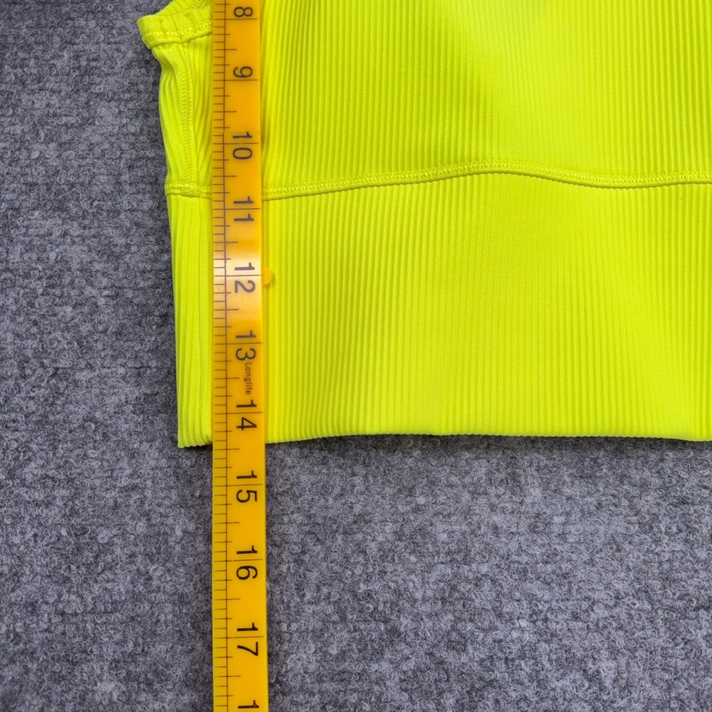 Lululemon Power Pivot Tank Neon Yellow Ribbed Racerback Crop Women's Size 2 - Picture 5 of 5